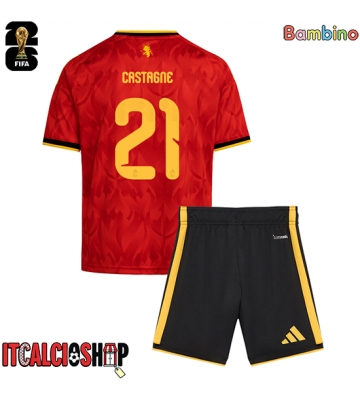 Belgio Timothy Castagne #21 Prima Maglia Bambino Mondiali 2026 Manica Corta (+ Pantaloni corti)